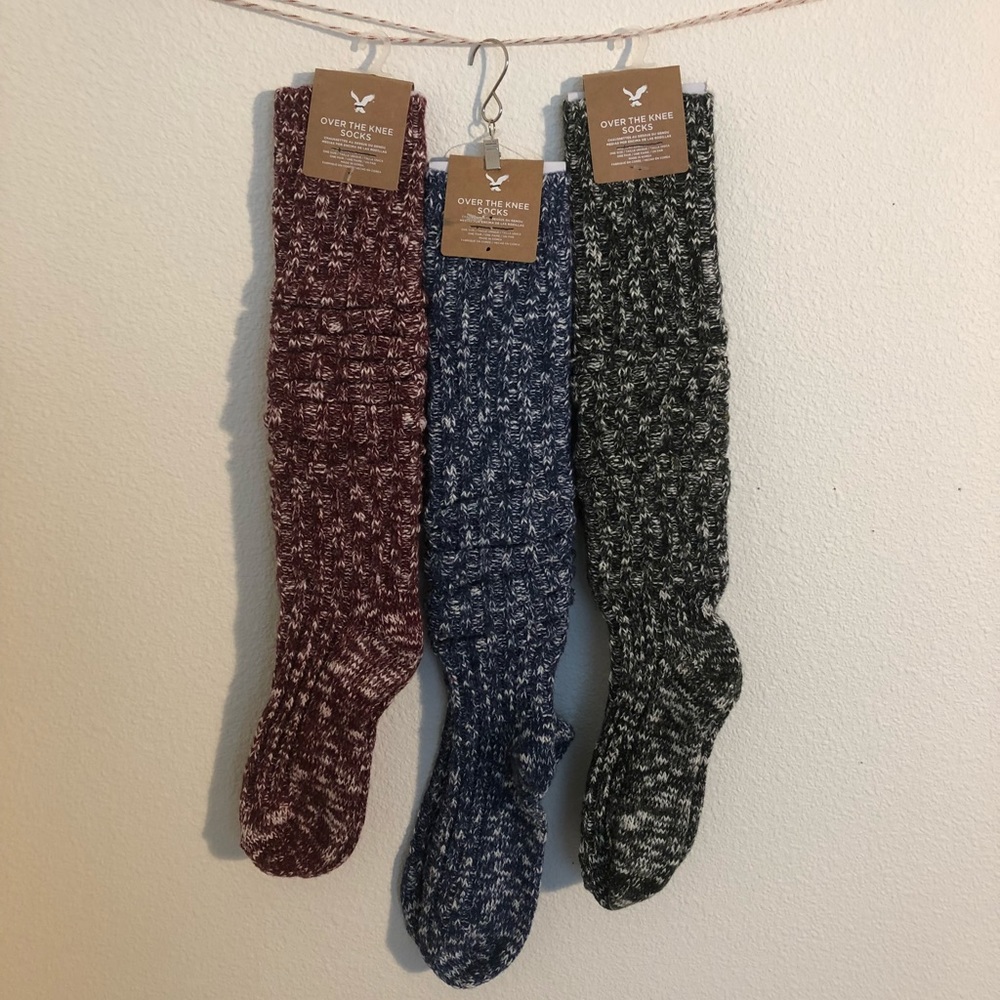AE slub knit OTK socks NWT